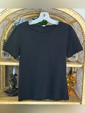 Women's J. Crew Black Short-Sleeve Top. 
Dress it up or wear it casual.